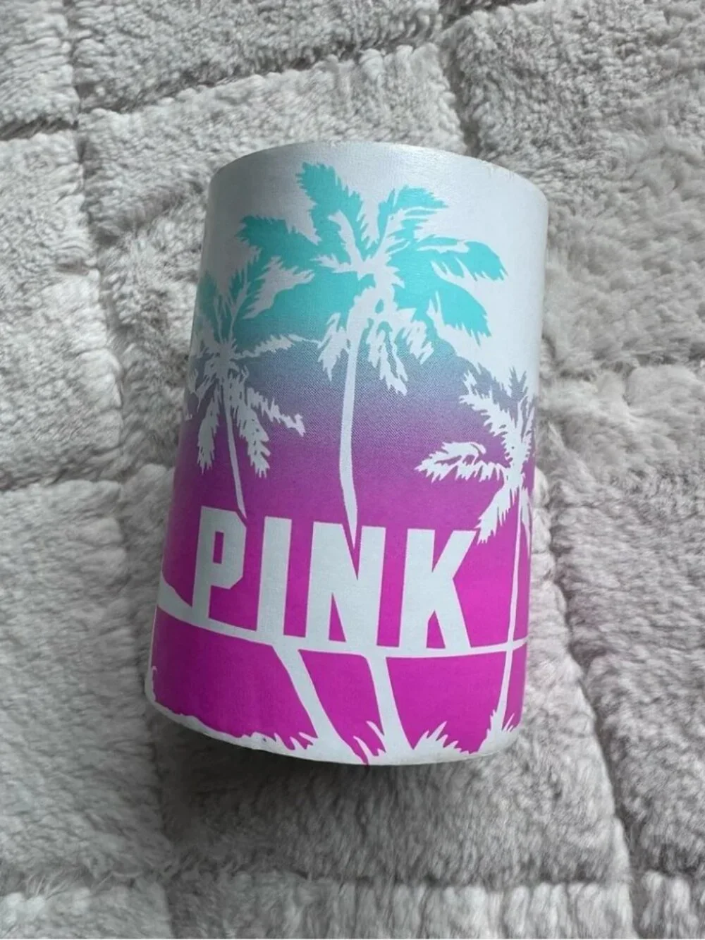 Victoria’s Secret PINK | White Tropical Palm Insulated Koozie